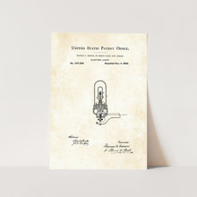 Load image into Gallery viewer, Thomas Edison Electric Light Patent Art Print