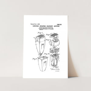 Electric Shaver Patent Art Print