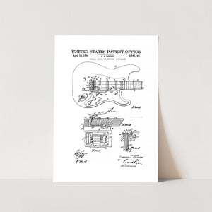 Fender Guitar Tremolo Patent Art Print