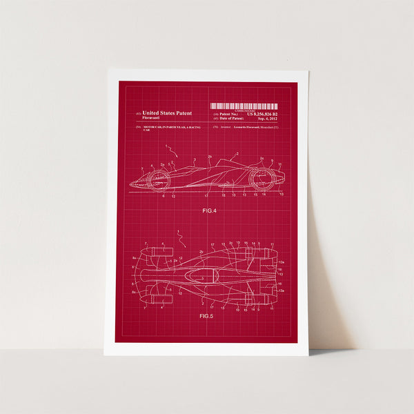 Ferrari Formula One Racing Car Patent Art Print