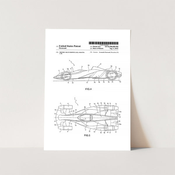 Ferrari Formula One Racing Car Patent Art Print