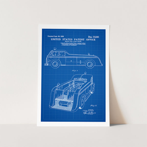 Fire Truck Patent Art Print