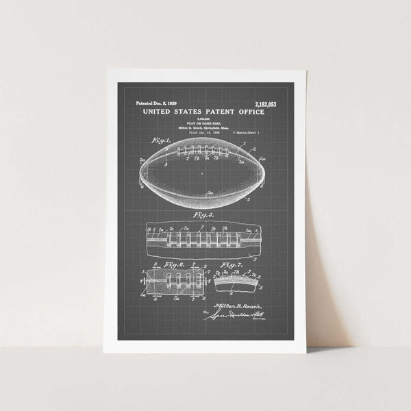 American Football Ball Patent Art Print