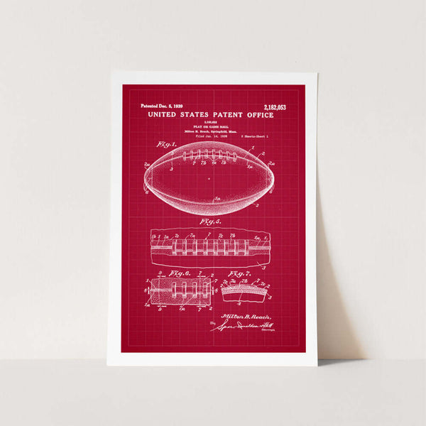 American Football Ball Patent Art Print