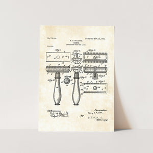 Gillette Razor Patent Art Print