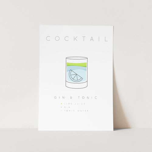 Gin and Tonic Cocktail Art Print