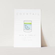 Load image into Gallery viewer, Gin and Tonic Cocktail Art Print