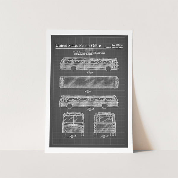 Motor Coach Patent Art Print