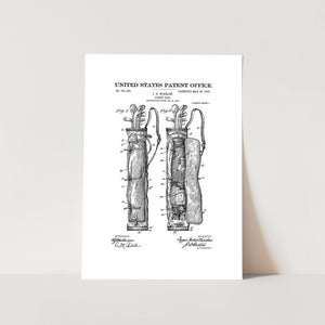 Golf Caddy Bag Patent Art Print