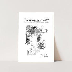 Hair Dryer Patent Art Print