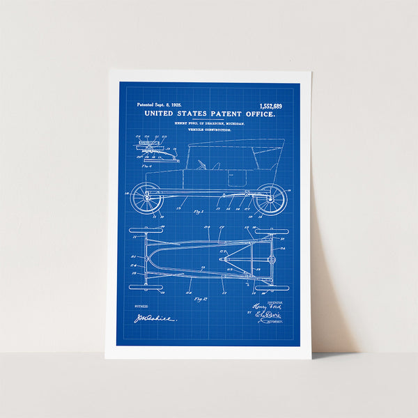 Henry Ford Automobile 1925 Patent Art Print