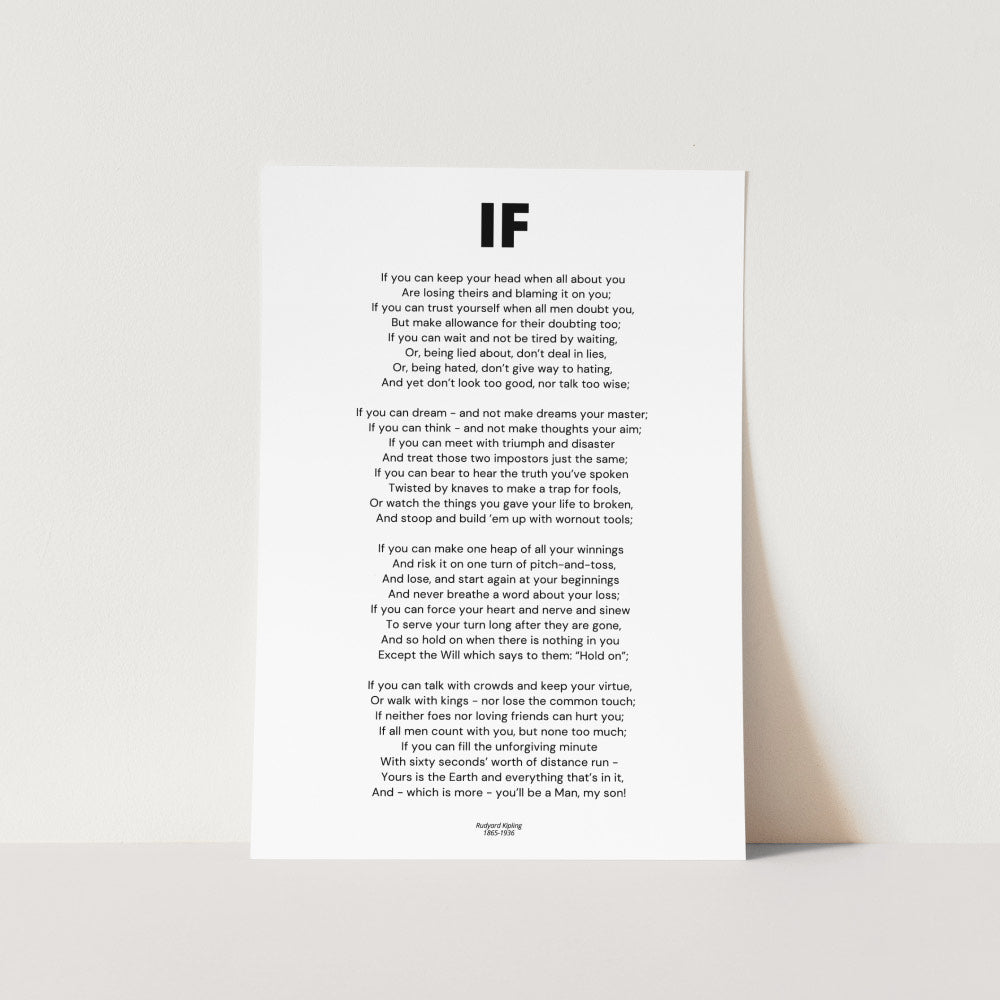 IF by Rudyard Kipling Poem Art Print