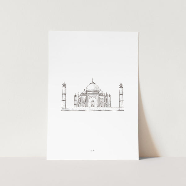 India Taj Mahal Landmark Travel Art Print