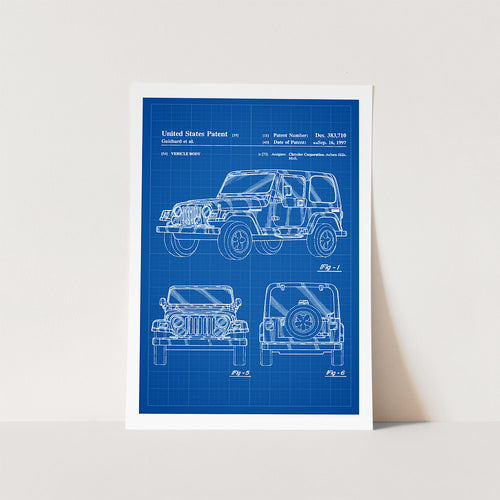 Jeep Wrangler Patent Art Print