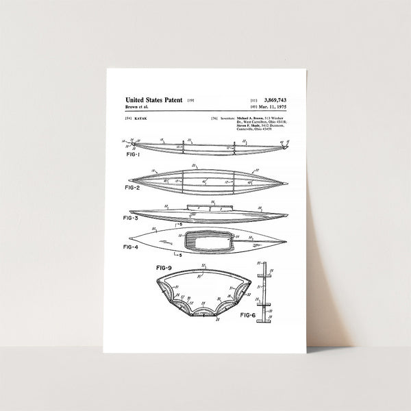 Kayak Patent Art Print