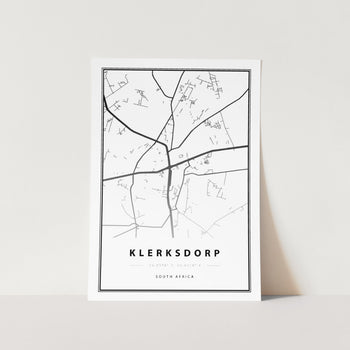 Klerksdorp Map Art Print