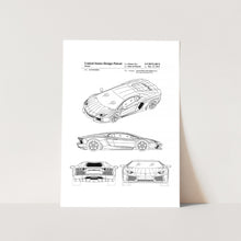 Load image into Gallery viewer, Lamborghini Patent Art Print