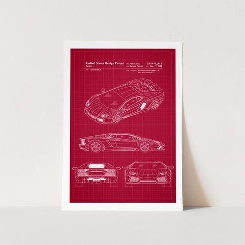Lamborghini Patent Art Print