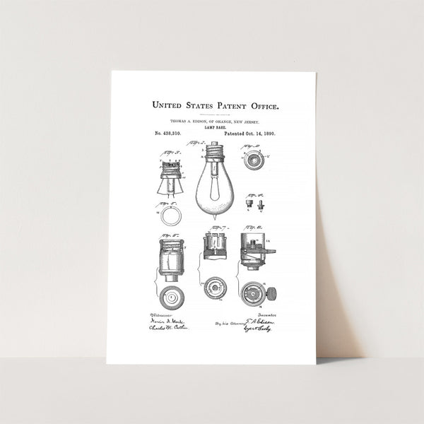 Lamp Base Patent Art Print