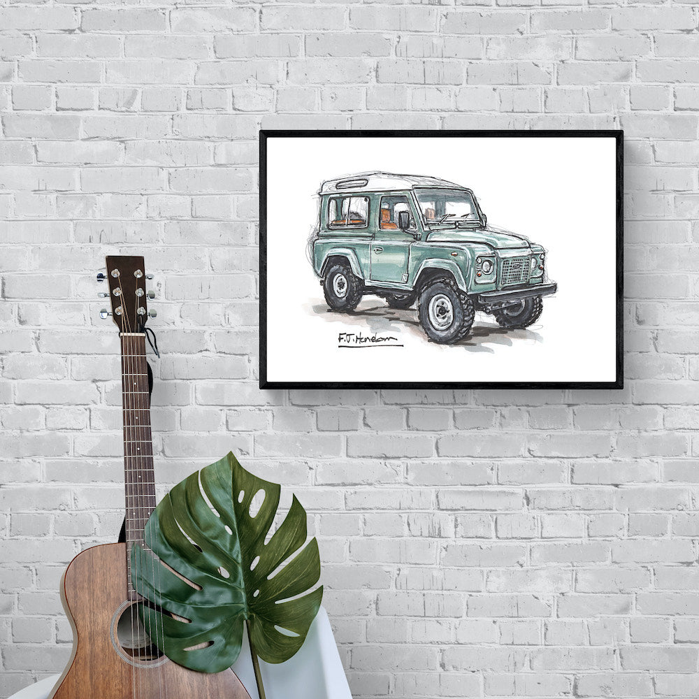 Land Rover Defender Car Art Print