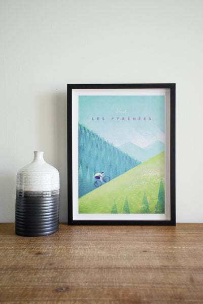 Les Pyrenees Art Print framed black