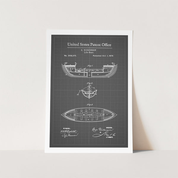 Life Boat Patent Art Print