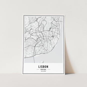 Lisbon Portugal Map Art Print