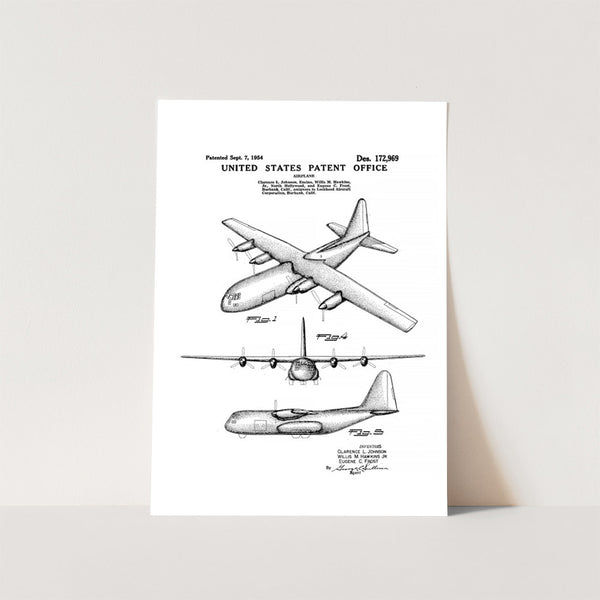 Lockheed C-130 Hercules Aeroplane Patent Art Print
