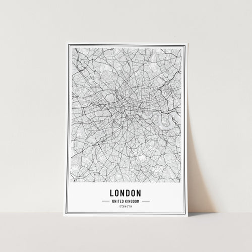 London UK Greyscale Map Art Print