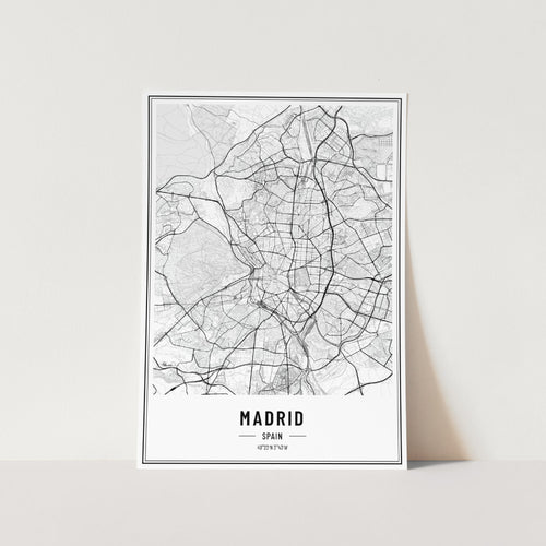 Madrid Spain Map Art Print