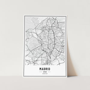 Madrid Spain Map Art Print