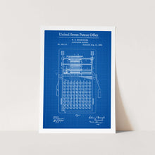 Load image into Gallery viewer, Calculating Machine Patent Art Print