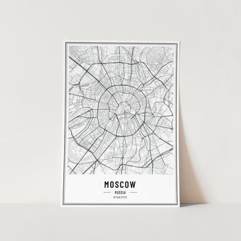 Moscow Russia Map Art Print