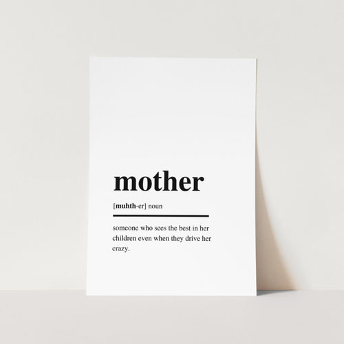 Mother Crazy Kids Noun Art Print