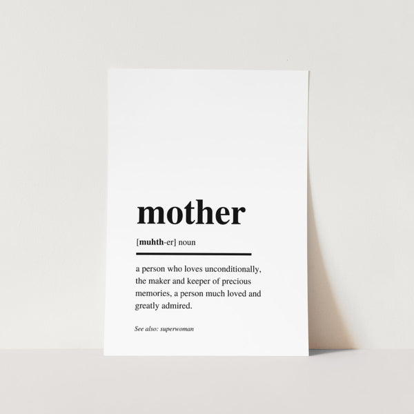 Mother Superwoman Noun Art Print