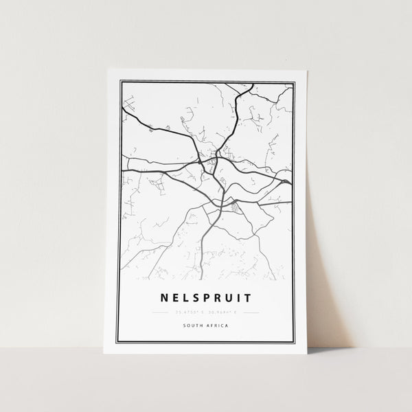 Nelspruit Map Art Print