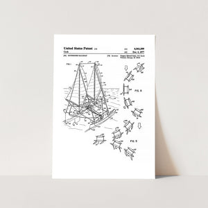 Outrigger Sailboat Patent Art Print