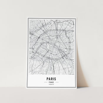 Paris France Map Art Print