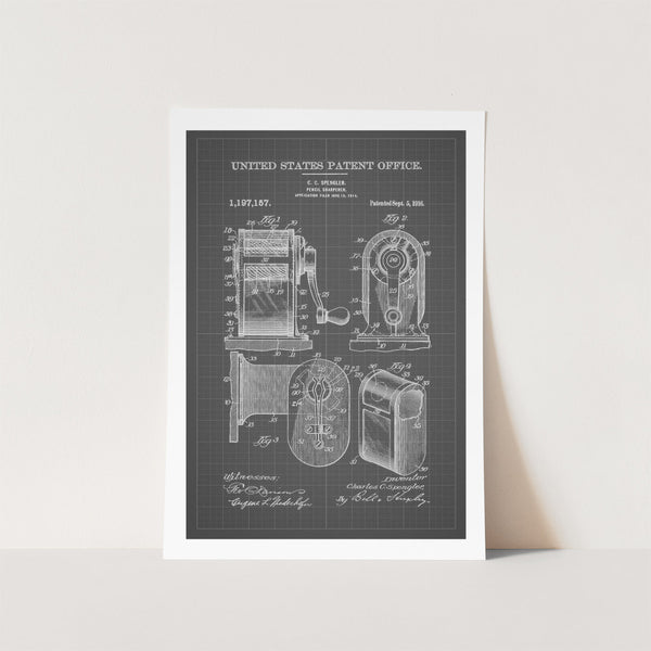 Pencil Sharpener Patent Art Print