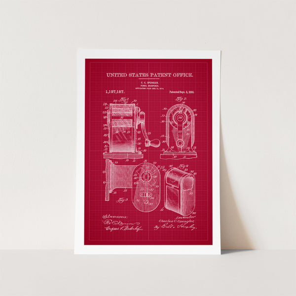 Pencil Sharpener Patent Art Print