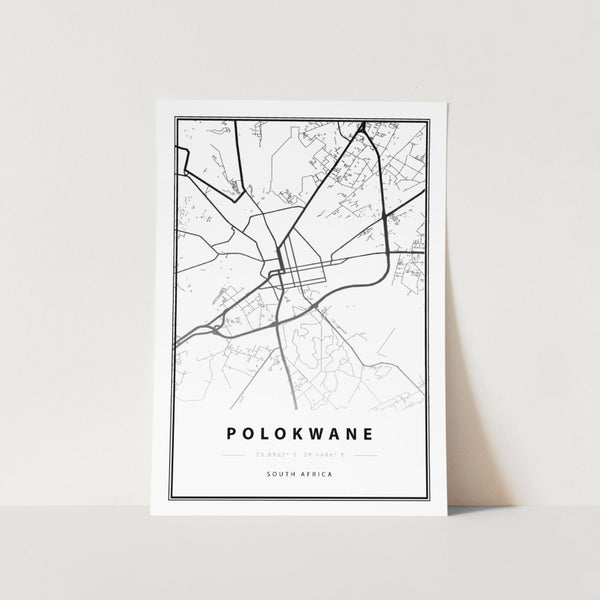 Polokwane Map Art Print