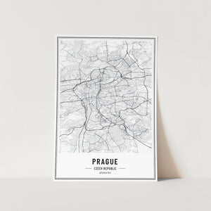 Prague Czech Map Art Print