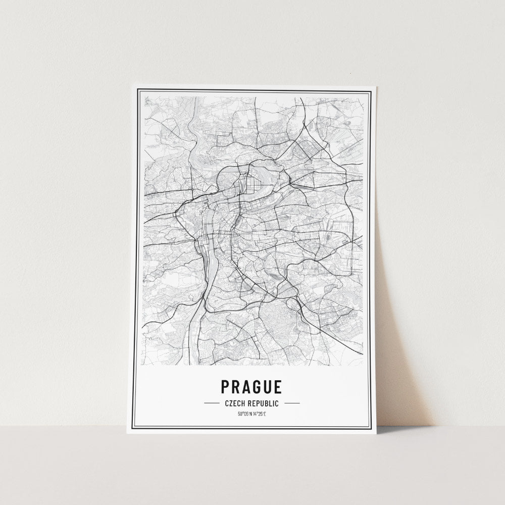 Prague Czech Map Art Print