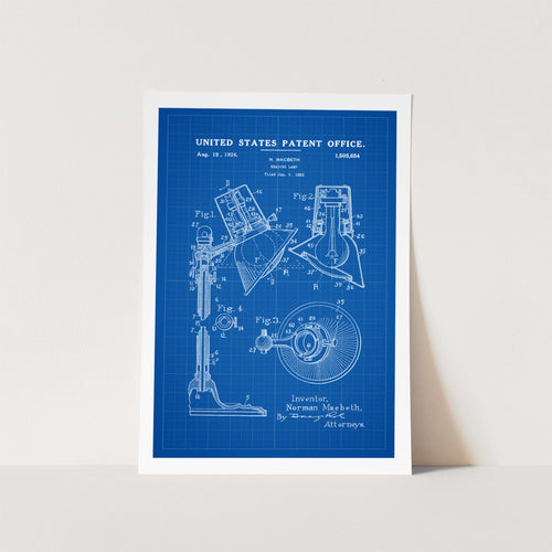 Reading Lamp Patent Art Print