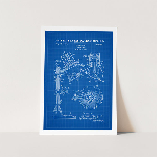 Reading Lamp Patent Art Print