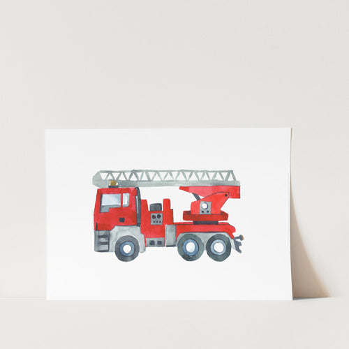 Red Fire Engine Art Print