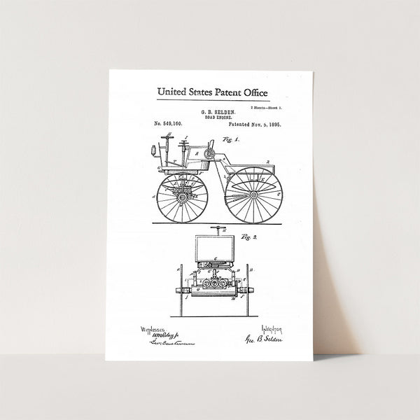 Road Engine Patent Art Print