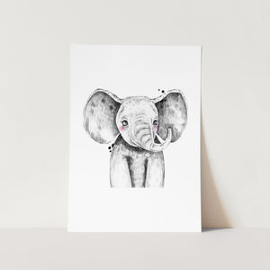 Safari Baby Elephant Art Print