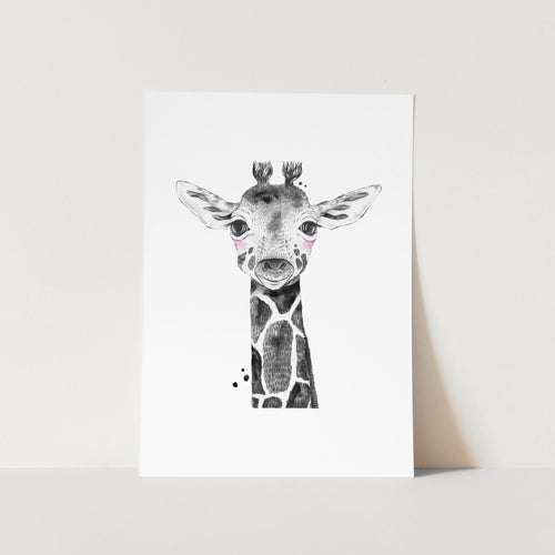 Safari Baby Giraffe Art Print