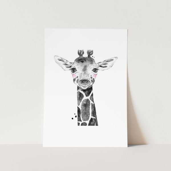 Safari Baby Giraffe Art Print